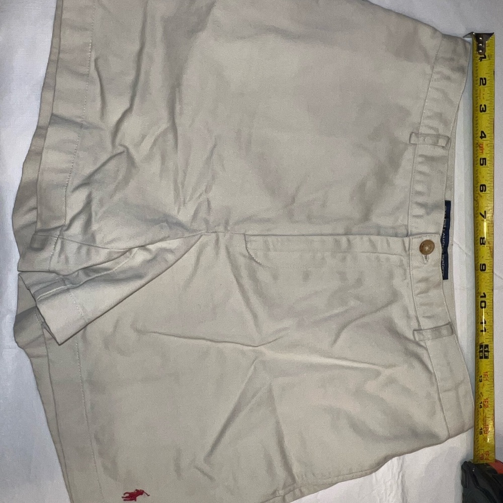 Vintage Y2K Ralph Lauren Sport Chino Sport Shorts EUC Ultra High Waist Khaki - Picture 3 of 8